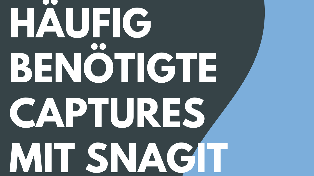 Häufig benötigte Captures mit Snagit